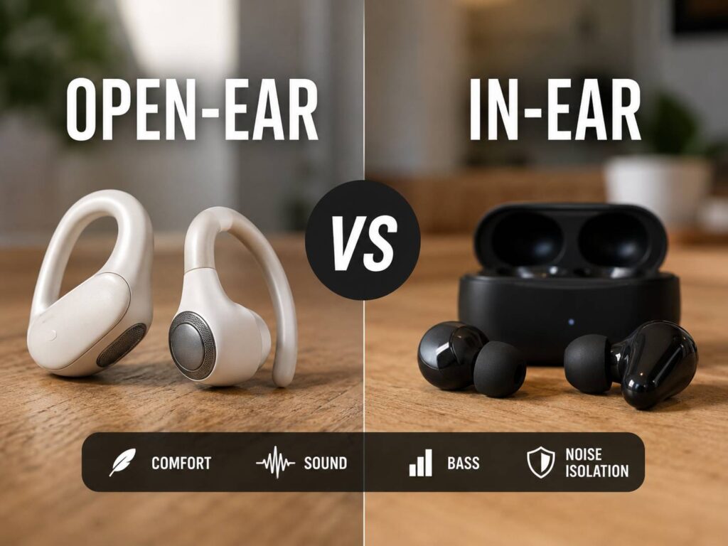 Open-Ear vs In-Ear Earbuds: Which Type Is Better for Comfort, Sound and Bass?