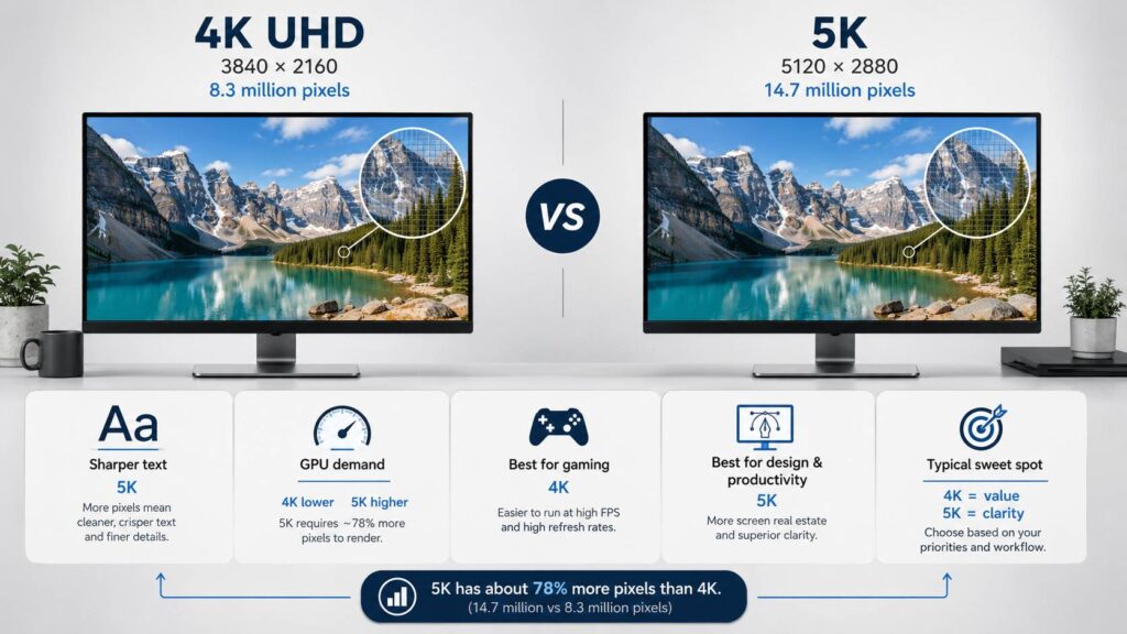 5K vs 4K monitor diagram