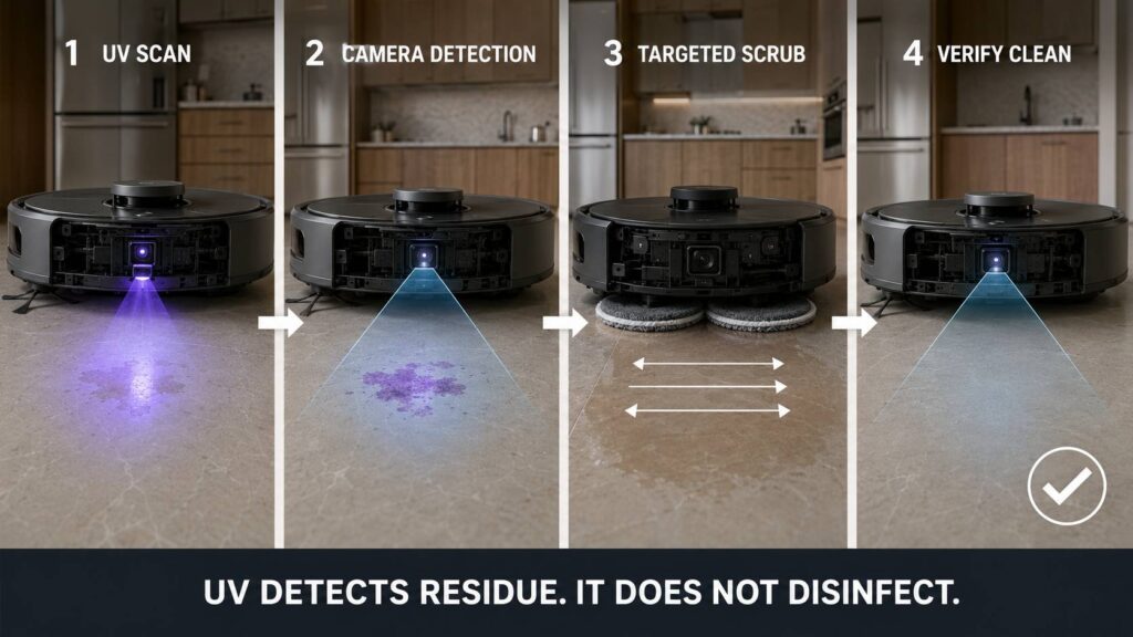 UV stain detection in robot vacuums diagram