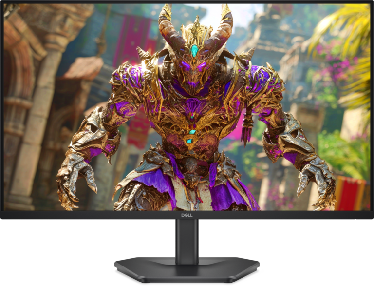 Dell SE2726HG viewed straight on, with a game scene filling the 27-inch screen