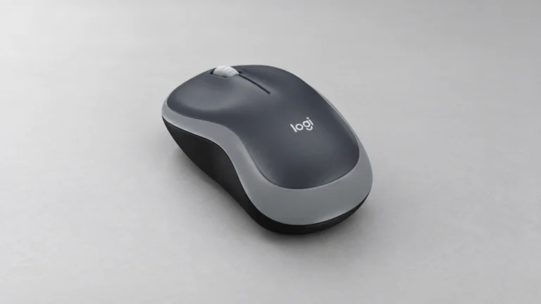 Logitech M185 the receiver, and the question to settle before you buy, manufacturer render on a generated backdrop